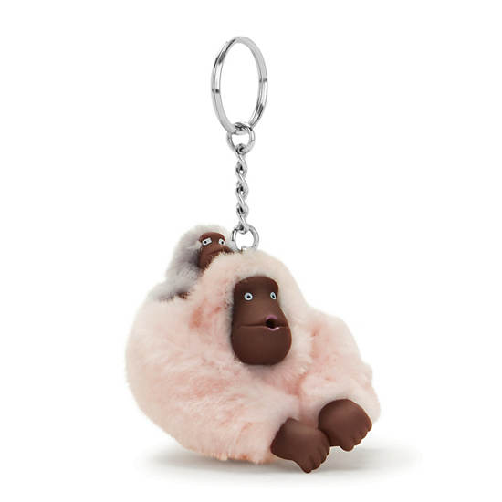 Kipling Mom And Baby Classic Monkey Keychain Accessories Rosa | NO 1272MQ